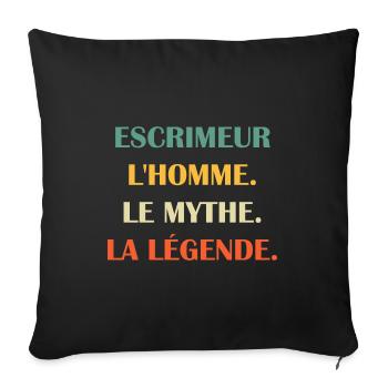 Escrimeur - Housse de coussin décorative 45 x 45 cm - noir - Devant