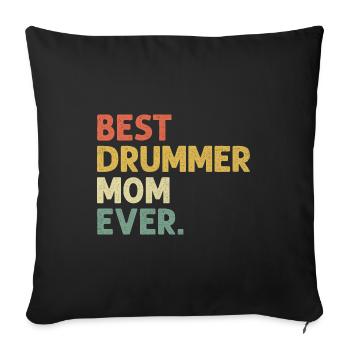 Meilleure maman batteuse de tous les temps Drumming Mother - Housse de coussin décorative 45 x 45 cm - noir - Devant