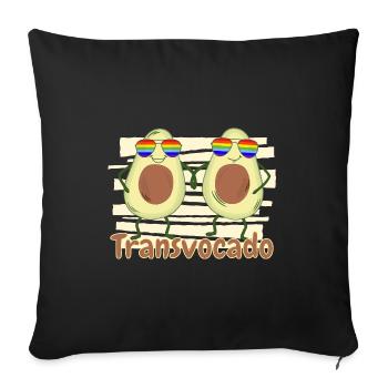 Transvocado drôles d’avocats - Housse de coussin décorative 45 x 45 cm - noir - Devant
