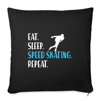 Eisschnelllauf Eissschnelllaufen Ice Speed Skating - Sofakissenbezug 45 x 45 cm - Schwarz - Vorne