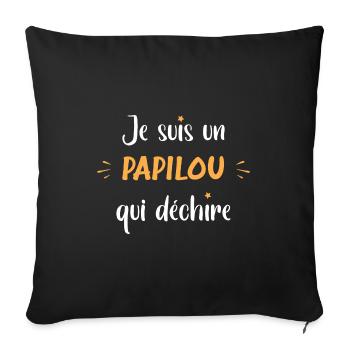 Papilou qui déchire - Housse de coussin décorative 45 x 45 cm - noir - Devant