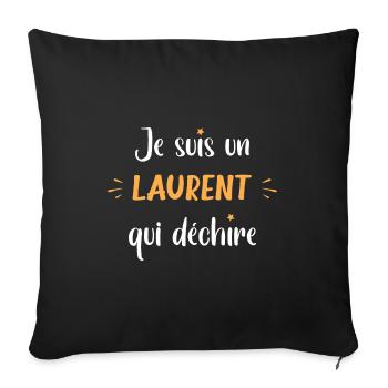 laurent - Housse de coussin décorative 45 x 45 cm - noir - Devant