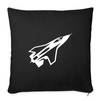 Fighter aircraft - Sofa pillowcase 17,3'' x 17,3'' (45 x 45 cm) - black - Front