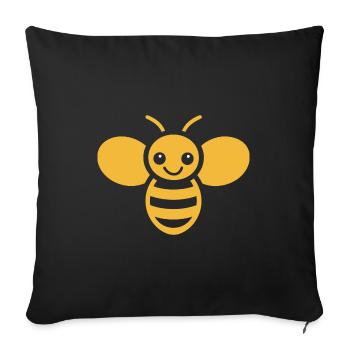 Bee - Sofa pillowcase 17,3'' x 17,3'' (45 x 45 cm) - black - Front