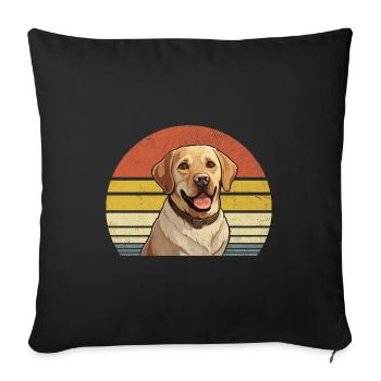 Retro Vintage Labrador Retriever Lab Dog Retriever - Sofa pillowcase 17,3'' x 17,3'' (45 x 45 cm) - black - Front