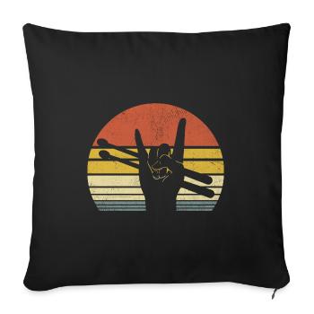 Retro Drummer Drum Music Lover Drumming - Sofa pillowcase 17,3'' x 17,3'' (45 x 45 cm) - black - Front