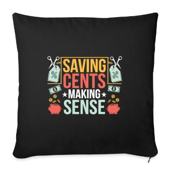 Économiser des centimes Making Sense Couponer Shopper Économiser - Housse de coussin décorative 45 x 45 cm - noir - Devant