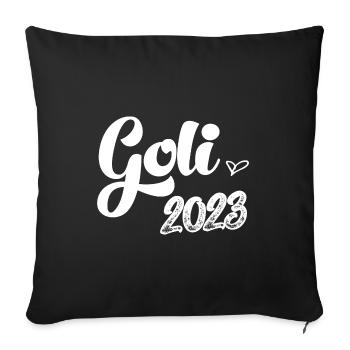 Möchtest du meine Goli sein Patentante Österreich - Sofakissenbezug 45 x 45 cm - Schwarz - Vorne