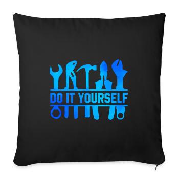 Do It Yourself Car lover Mechanic Vehicle Technici - Sofa pillowcase 17,3'' x 17,3'' (45 x 45 cm) - black - Front