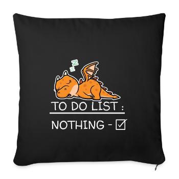 Dragon To Do List Nothing - Housse de coussin décorative 45 x 45 cm - noir - Devant