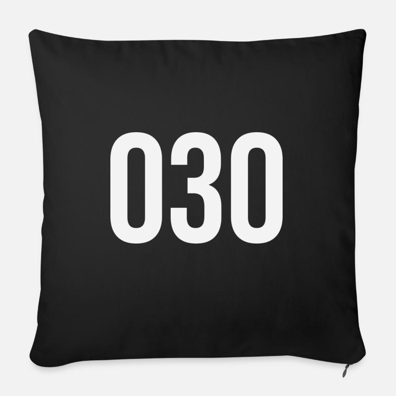 030 Berlin Vorwahl - Sofakissenbezug 45 x 45 cm - Schwarz