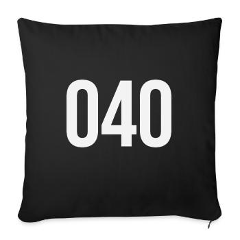 040 Hamburg Vorwahl - Sofakissenbezug 45 x 45 cm - Schwarz - Vorne