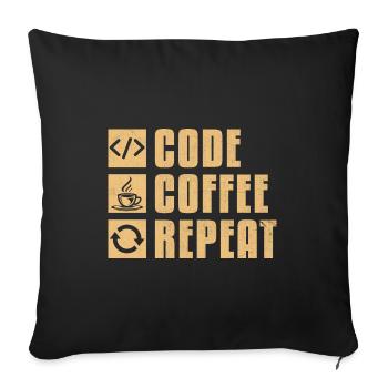 Kaffee-Codierung Programmierer Programmierer Entwickler Nerd Coff - Sofakissenbezug 45 x 45 cm - Schwarz - Vorne