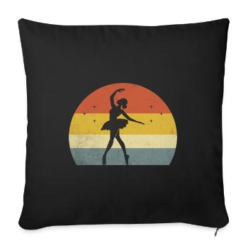 Danseuse Rétro Pour Danseuse Chorégraphie - Housse de coussin décorative 45 x 45 cm - noir - Devant