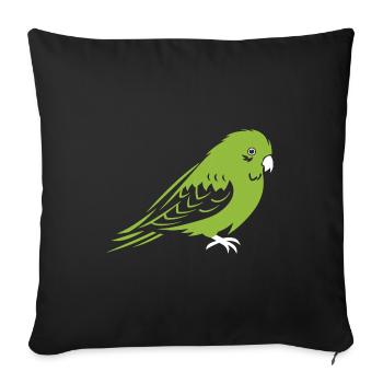 Cute little parakeet - Sofa pillowcase 17,3'' x 17,3'' (45 x 45 cm) - black - Front