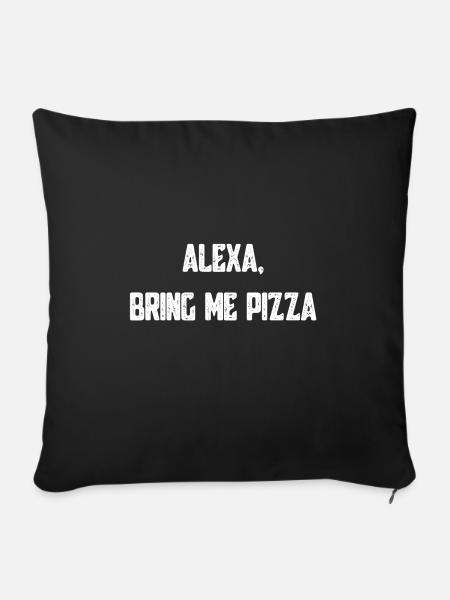 pizza - Housse de coussin décorative 45 x 45 cm - noir