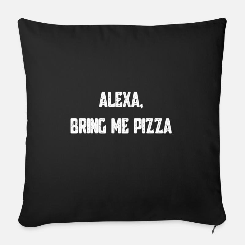 pizza - Housse de coussin décorative 45 x 45 cm - noir