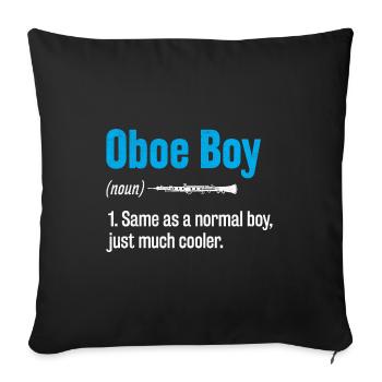 Oboe Boy Oboe Basoonist Marching Band Instrument B - Sofa pillowcase 17,3'' x 17,3'' (45 x 45 cm) - black - Front