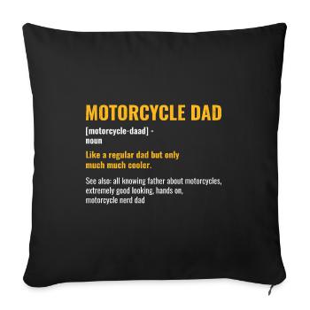 Motorrad Papa Substantiv Wie ein normaler Vater, aber nur Mu - Sofakissenbezug 45 x 45 cm - Schwarz - Vorne