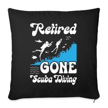 Retired Gone Scuba Diving - Sofa pillowcase 17,3'' x 17,3'' (45 x 45 cm) - black - Front