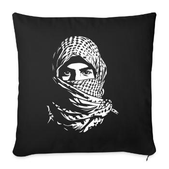 Liberté pour la Palestine - Paix - Housse de coussin décorative 45 x 45 cm - noir - Devant