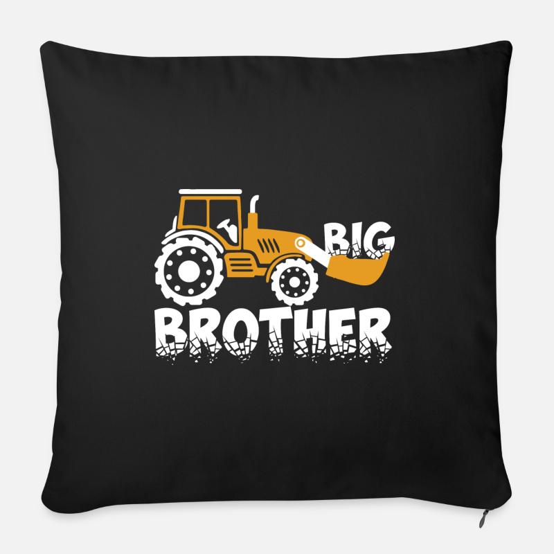Großer Bruder Bagger - Sofakissenbezug 45 x 45 cm - Schwarz