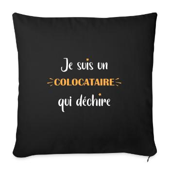 colocataire qui déchire - Housse de coussin décorative 45 x 45 cm - noir - Devant