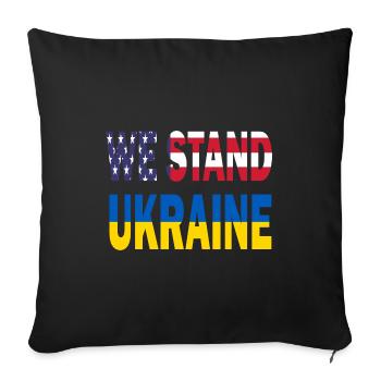 Amerika USA Wir stehen Ukraine Unterstützung Zelensky - Sofakissenbezug 45 x 45 cm - Schwarz - Vorne
