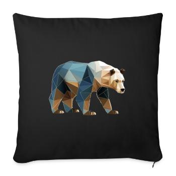 Geometric bear - Sofa pillowcase 17,3'' x 17,3'' (45 x 45 cm) - black - Front