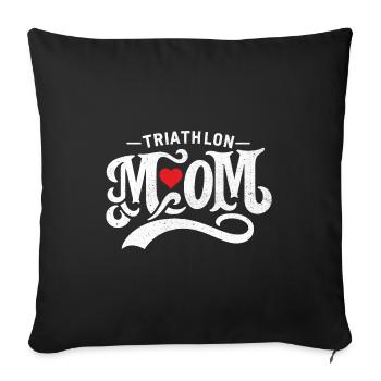 Triathlon Mama Schwimmen Rad Laufen Triathletin Mutter - Sofakissenbezug 45 x 45 cm - Schwarz - Vorne