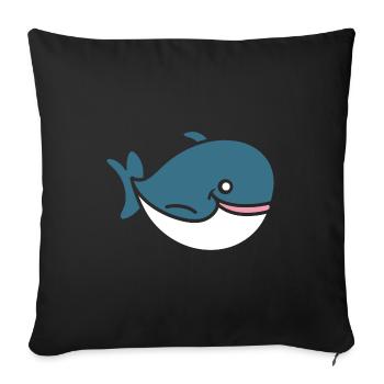 Baby Whale - Sofa pillowcase 17,3'' x 17,3'' (45 x 45 cm) - black - Front