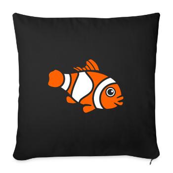 Poisson clown - Housse de coussin décorative 45 x 45 cm - noir - Devant