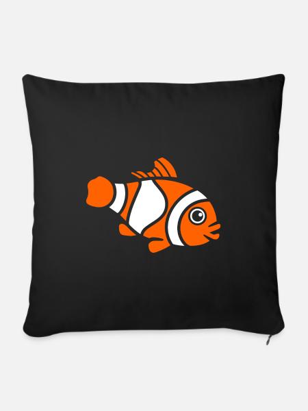 Clownfisch - Sofakissenbezug 45 x 45 cm - Schwarz