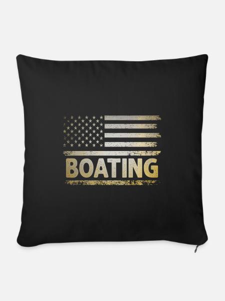 Usa Flag Bootfahren Paddelboot - Sofakissenbezug 45 x 45 cm - Schwarz