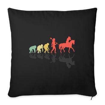 Photographie de cheval Équitation Evolution Photo - Housse de coussin décorative 45 x 45 cm - noir - Devant