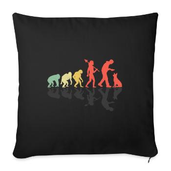 Retro Evolution Deutscher Schäferhund GSD Hundeliebhaber - Sofakissenbezug 45 x 45 cm - Schwarz - Vorne