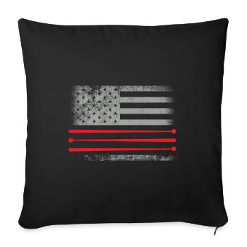 Drapeau américain tambour Patriot Tambour Mélomane Dru - Housse de coussin décorative 45 x 45 cm - noir - Devant
