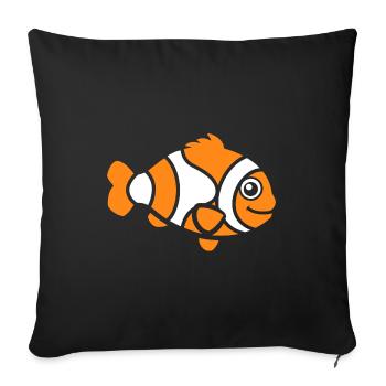 Poisson clown - Housse de coussin décorative 45 x 45 cm - noir - Devant