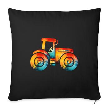 tractor - Sofa pillowcase 17,3'' x 17,3'' (45 x 45 cm) - black - Front
