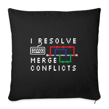 I Resolve Merge Conflicts Coding Programming Devel - Sofakissenbezug 45 x 45 cm - Schwarz - Vorne
