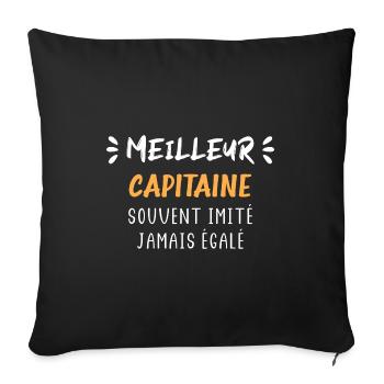 Meilleur capitaine souvent imité jamais égalé - Housse de coussin décorative 45 x 45 cm - noir - Devant