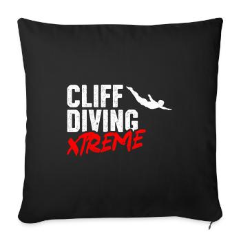 Retro Graphic Cliff Diver Cliff Diving Tombstoning - Sofa pillowcase 17,3'' x 17,3'' (45 x 45 cm) - black - Front