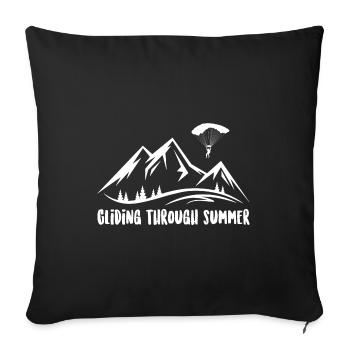 Gliding Through Summer Parachute Paragliding Parag - Sofakissenbezug 45 x 45 cm - Schwarz - Vorne