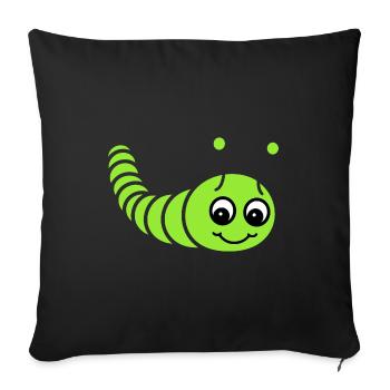 Caterpillars Insect Love Little Caterpillar - Sofa pillowcase 17,3'' x 17,3'' (45 x 45 cm) - black - Front