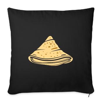 Crêpes Bretagne humour crêpe - Housse de coussin décorative 45 x 45 cm - noir - Devant