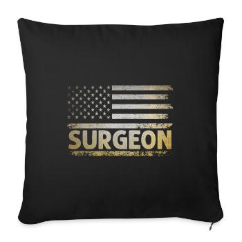Amerikanische Flagge Chirurg Patriot Surgery Chirurgische Doku - Sofakissenbezug 45 x 45 cm - Schwarz - Vorne