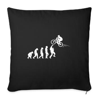 Downhill Biking Biker I MTB I Mountain Bike - Sofakissenbezug 45 x 45 cm - Schwarz - Vorne