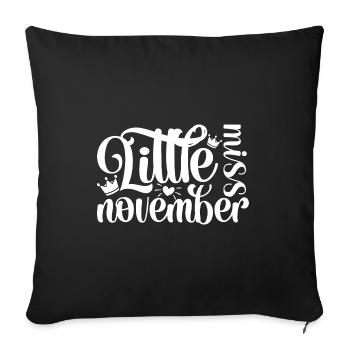 Novembre Anniversaire Femmes Femmes Filles - Housse de coussin décorative 45 x 45 cm - noir - Devant