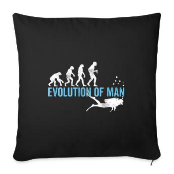 Evolution Graphic Diver Diving Scuba Diver Apnoe S - Sofakissenbezug 45 x 45 cm - Schwarz - Vorne