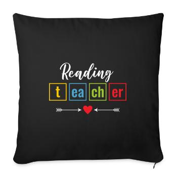 Reading Teacher Book Books Teaching Bookworm - Sofa pillowcase 17,3'' x 17,3'' (45 x 45 cm) - black - Front